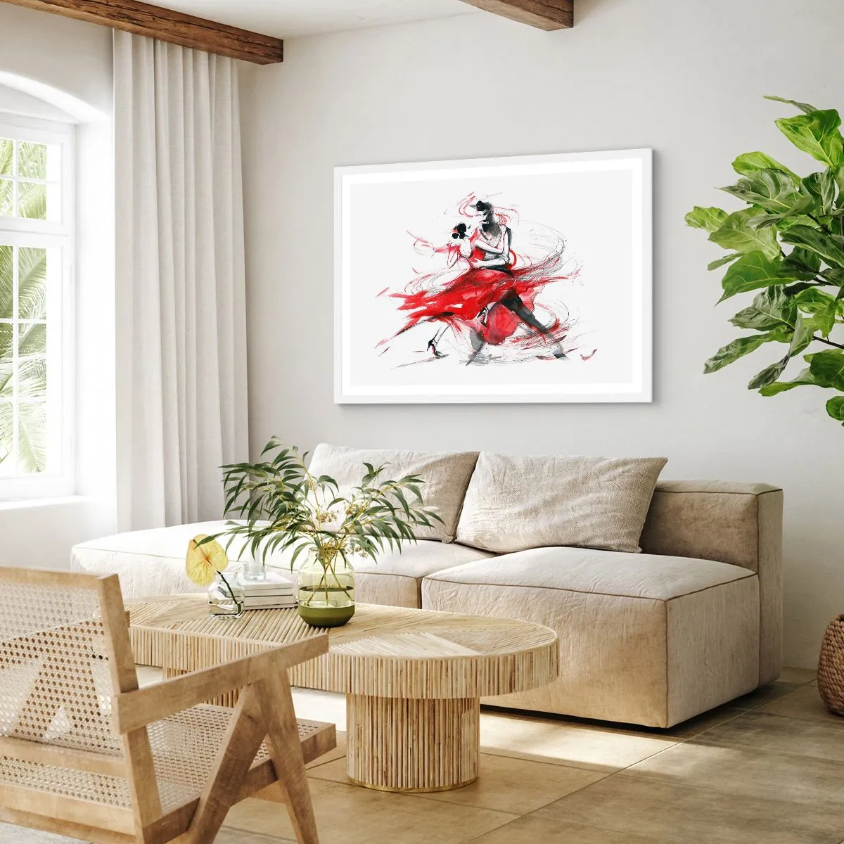 Affiche dans un cadre blanc - Poster - Tango - le rythme de la passion - 100x70 cm