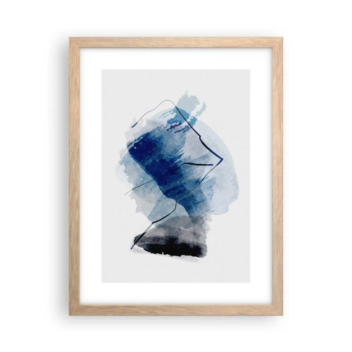 Affiche dans un chêne clair - Poster - Montagne de glace - 30x40 cm