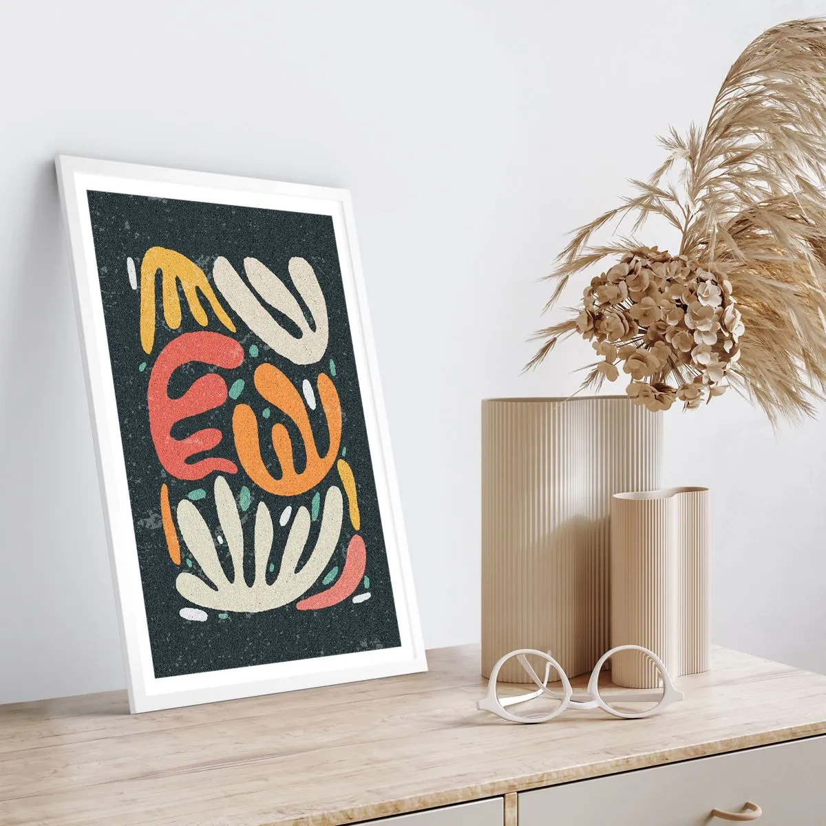 Affiche dans un cadre blanc - Poster - Composition – Je suis sur le point de t'attraper - 61x91 cm