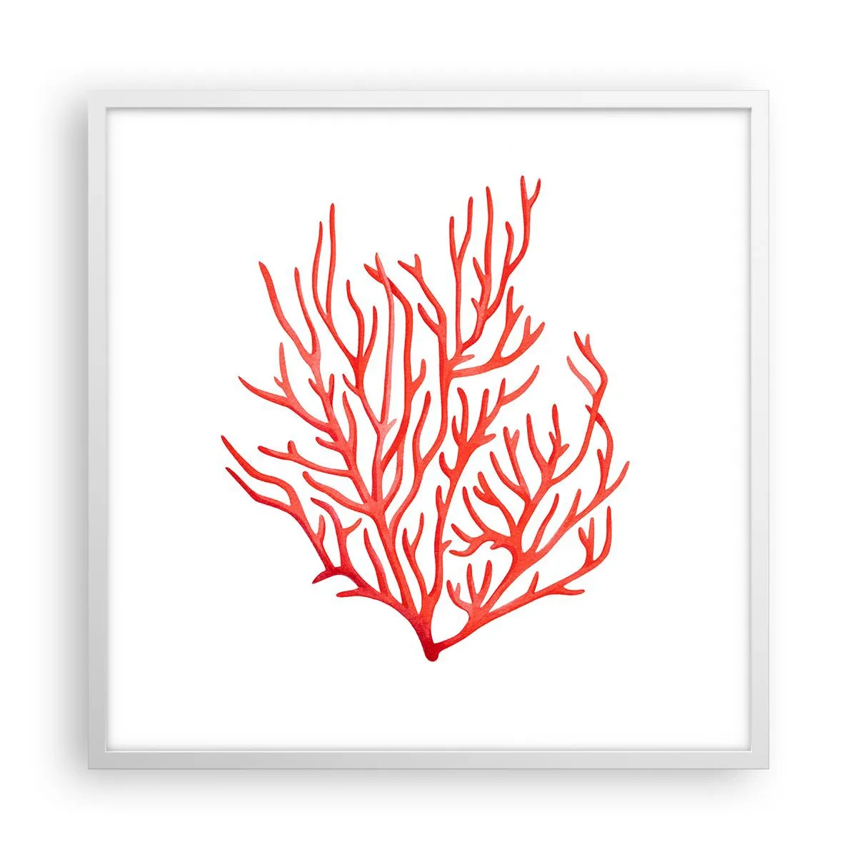 Affiche dans un cadre blanc - Poster - Filigrane de corail - 60x60 cm