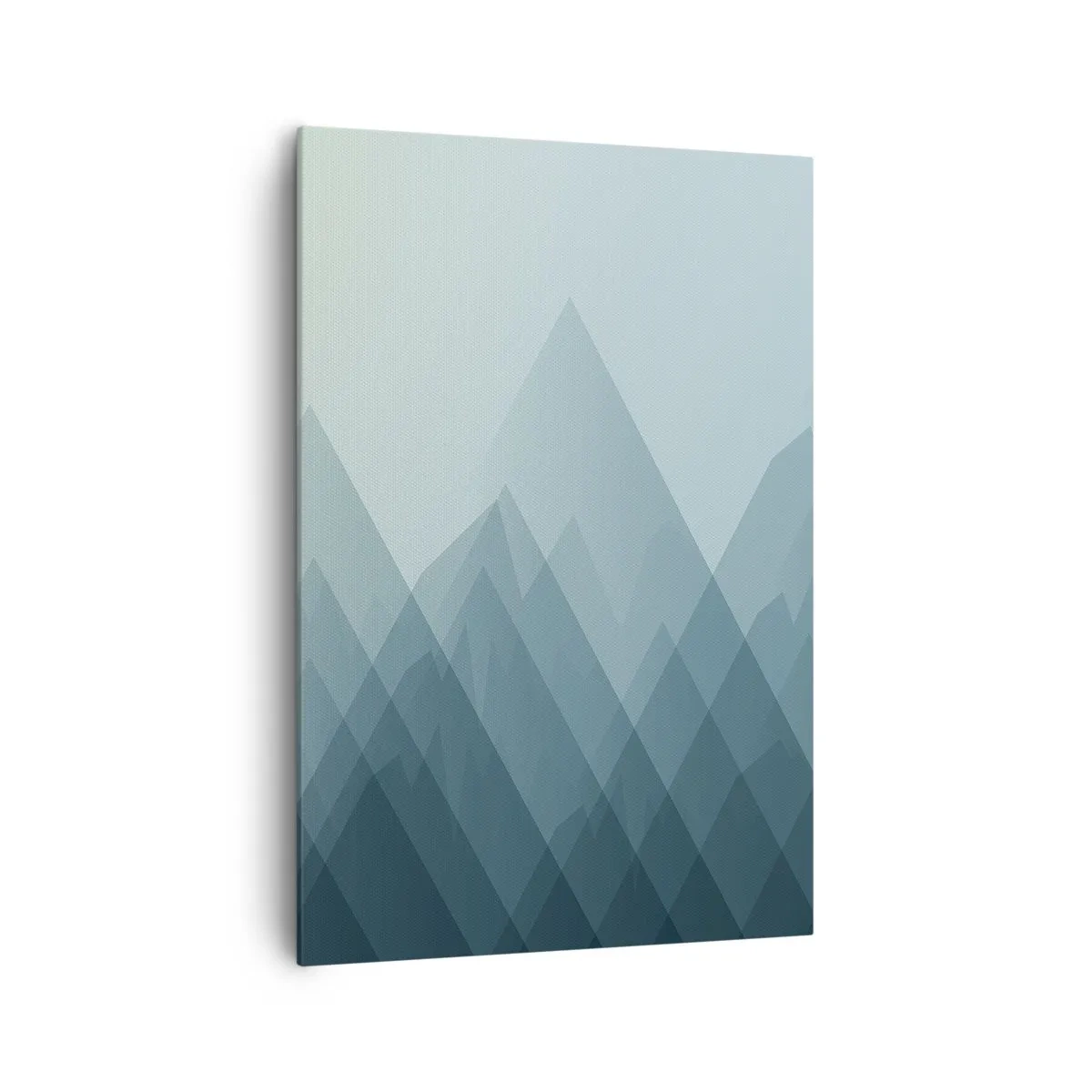 Impression sur toile - Image sur toile - Graphiques de montagne minimalistes dans des tons de bleu - 70x100cm - Grand, plus grand, encore plus grand - Décoration murale moderne pour le salon et la chambre ARTTOR