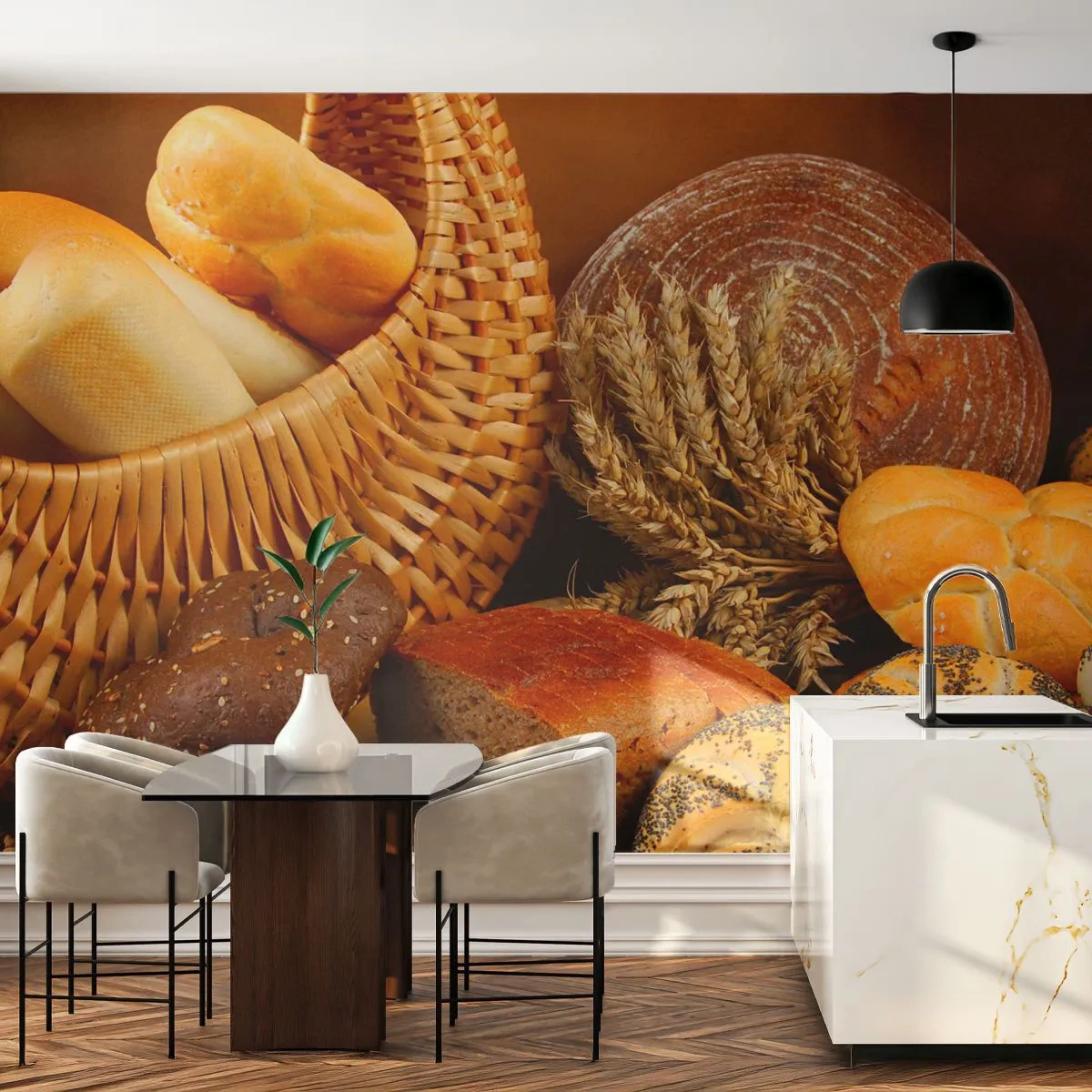 Papier Peint Photo Premium Canvas - On s'en est encore sorti - La gastronomie, Pain, Pain - 300x210 cm