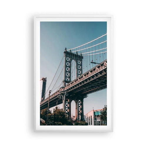 Affiche dans un cadre blanc - Poster - Sur les vagues de la ville - 61x91 cm