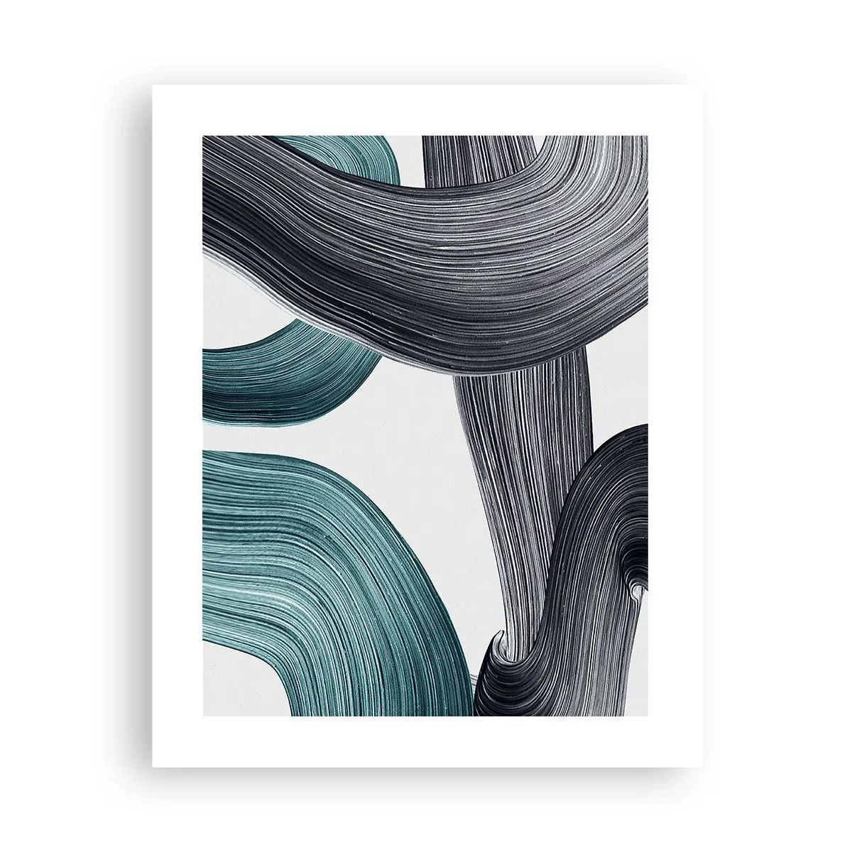 Affiche - Poster - Sentiers émeraude et noirs - 40x50 cm