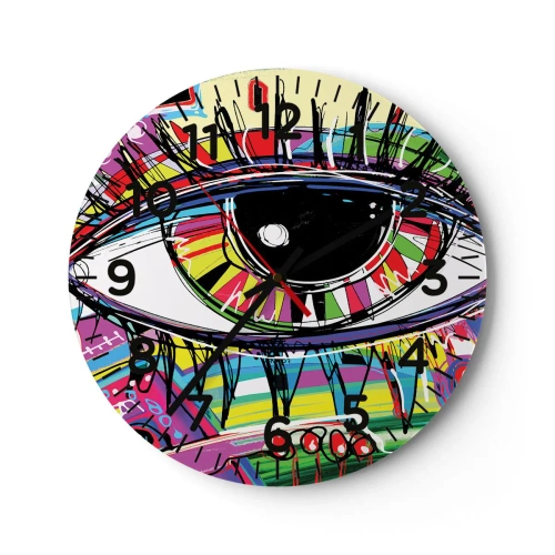 Horloge murale - Pendule murale - Oeil coloré - âme colorée - 30x30 cm