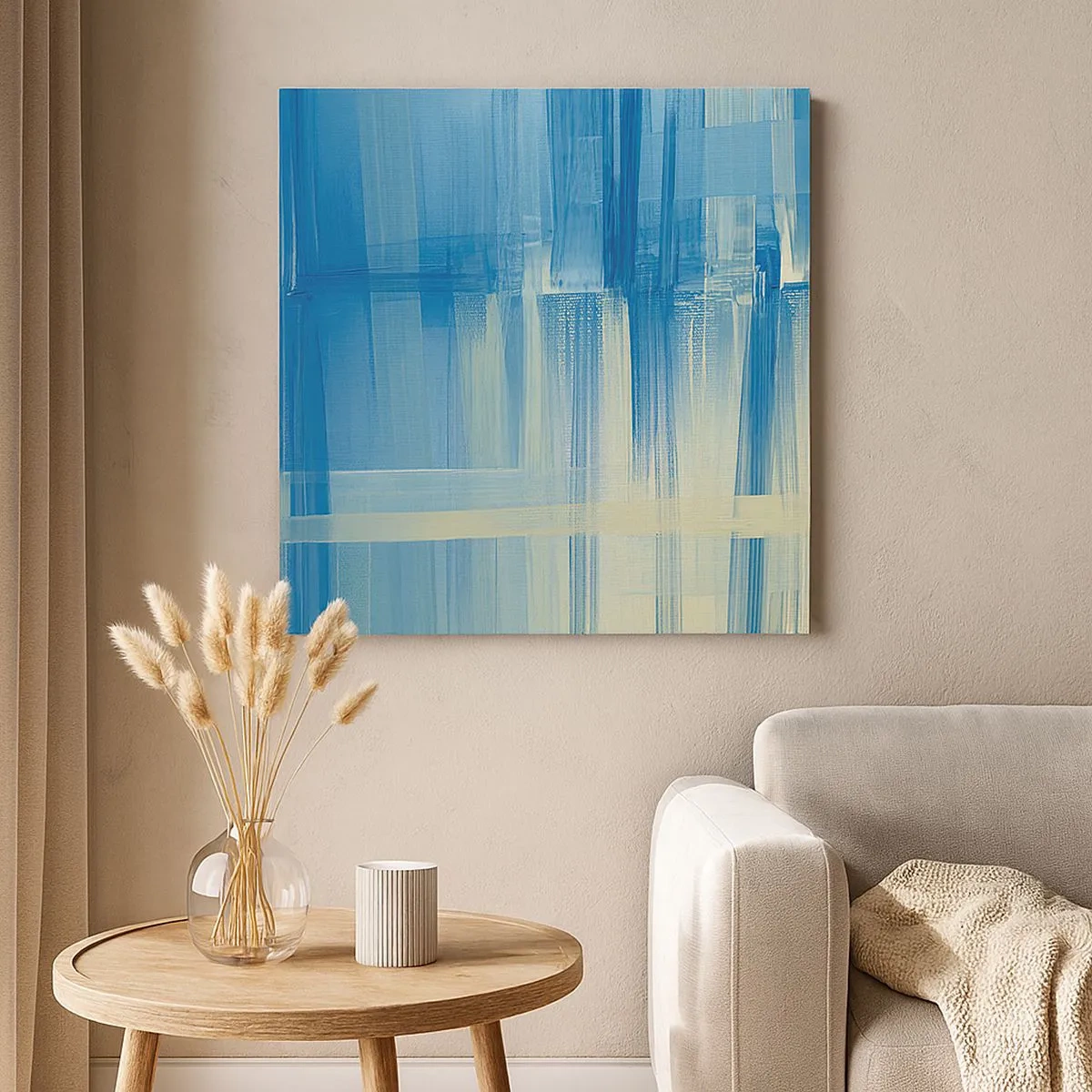 Impression sur toile - Image sur toile - Composition en turquoise - 30x30 cm