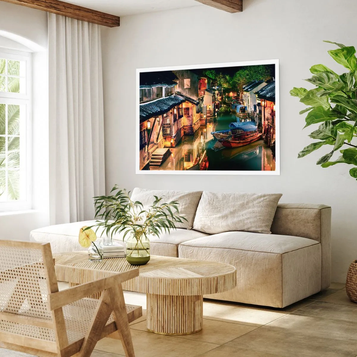 Affiche - Poster - Soirée dans une rue chinoise - 50x40 cm