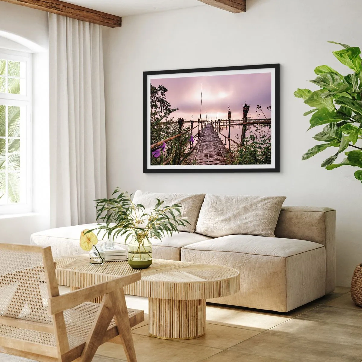 Affiche dans un cadre noir - Poster - Le silence et le calme d'Asie - 40x30 cm