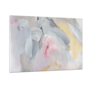 Impression sur verre - Image sur verre - Composition abstraite aux couleurs pastel - 120x80cm - Dans un monde pastel - Décoration murale moderne pour le salon et la chambre ARTTOR