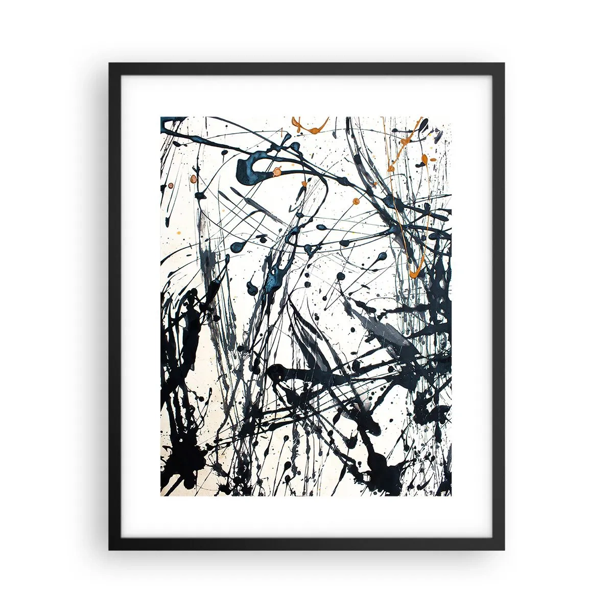 Affiche dans un cadre noir - Poster - Abstraction expressionniste - 40x50 cm