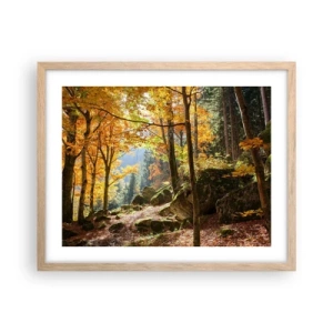 Affiche dans un chêne clair - Poster - Il est temps de se détendre - 50x40 cm