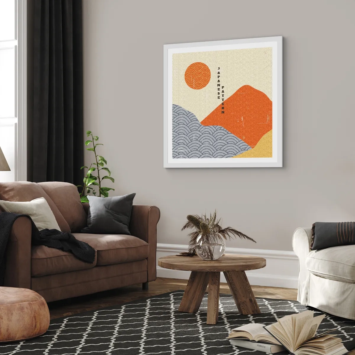 Affiche dans un cadre blanc - Poster - Dans l'esprit japonais - 50x50 cm