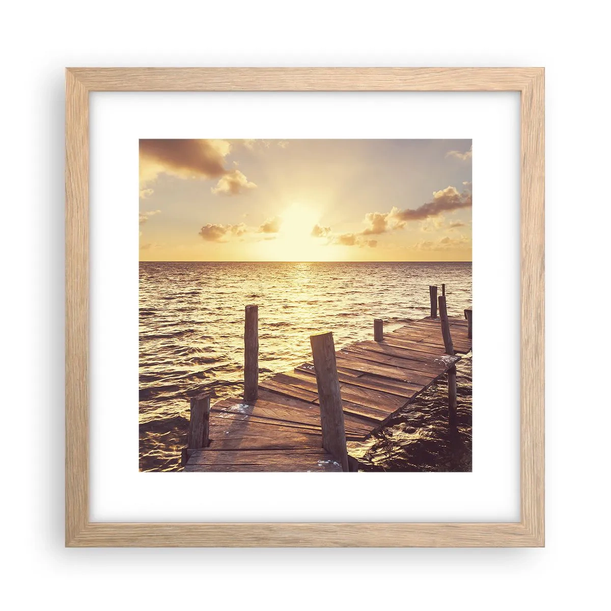 Affiche dans un chêne clair - Poster - La terre d'or de la douceur - 30x30 cm