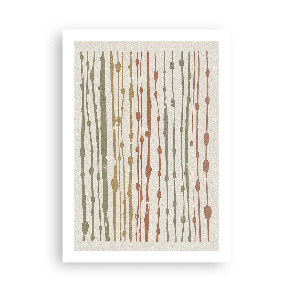 Affiche - Poster - Lignes verticales abstraites dans des tons naturels - 50x70cm - Notation musicale des couleurs - Décoration murale moderne pour le salon et la chambre ARTTOR