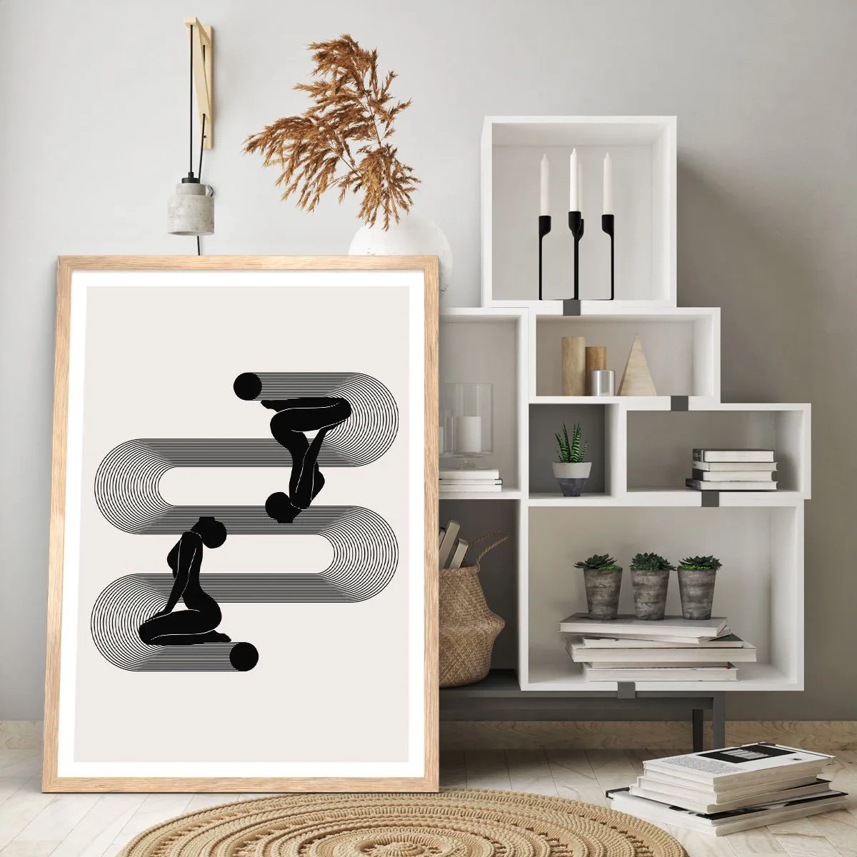 Affiche dans un chêne clair - Poster - Symétrie sensuelle - 70x100 cm