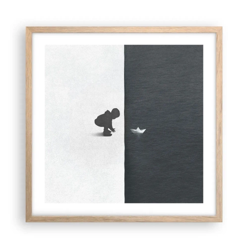 Affiche dans un chêne clair - Poster - Grande expédition - 50x50 cm