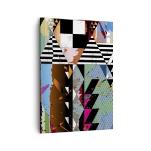 Impression sur toile - Image sur toile - Composition géométrique abstraite aux couleurs vives - 50x70cm - Géométrique et organique - Décoration murale moderne pour le salon et la chambre ARTTOR