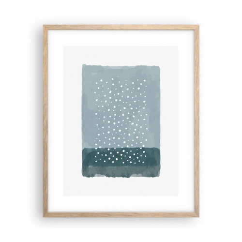 Affiche dans un chêne clair - Poster - Évolution de bleus - 40x50 cm