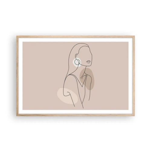 Affiche dans un chêne clair - Poster - Icone féminin - 91x61 cm