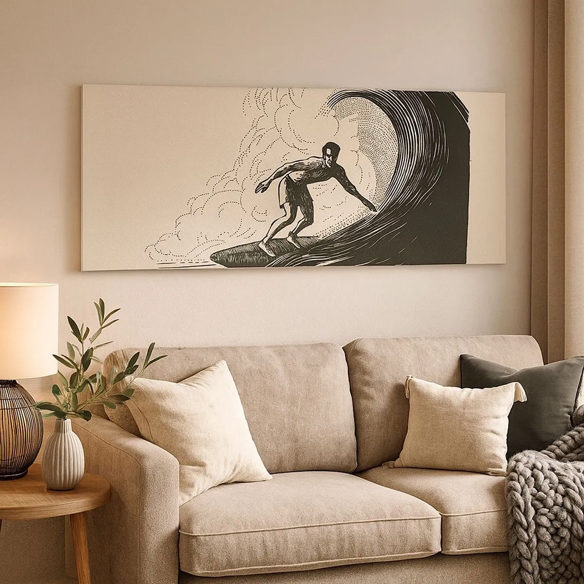 Impression sur toile - Image sur toile - Le roi de la vague - 100x40 cm