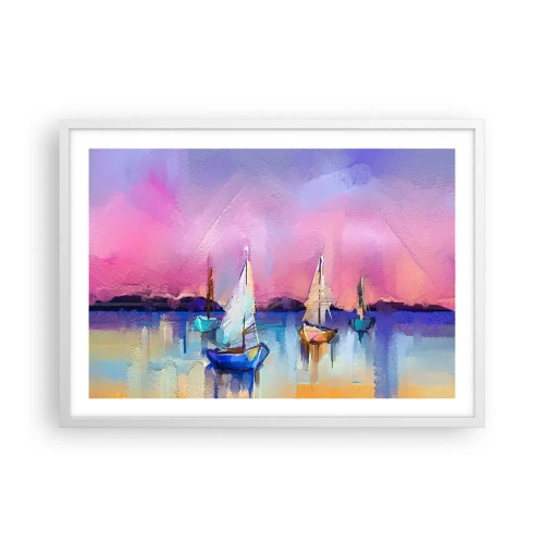 Affiche dans un cadre blanc - Poster - Direction: les eaux larges - 70x50 cm