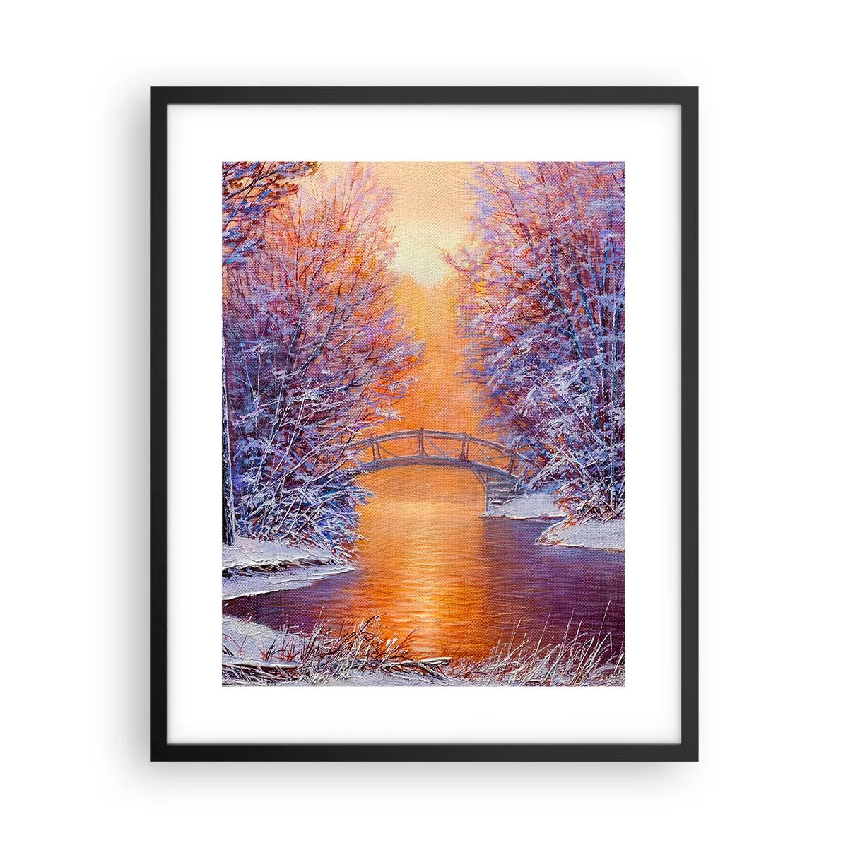 Affiche dans un cadre noir - Poster - On se rencontre ici - 40x50 cm