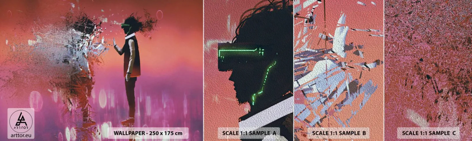 Échantillon de Papier Peint Premium Sand - Pouvez-vous regarder à l'intérieur de vous-même ? - Abstraction, Morceau, Personnes - 100x30 cm