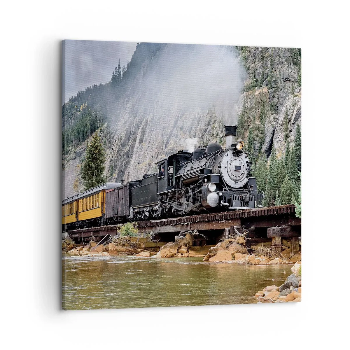 Impression sur toile - Image sur toile - Et lui jusqu'où? Jusqu'où? - 50x50 cm