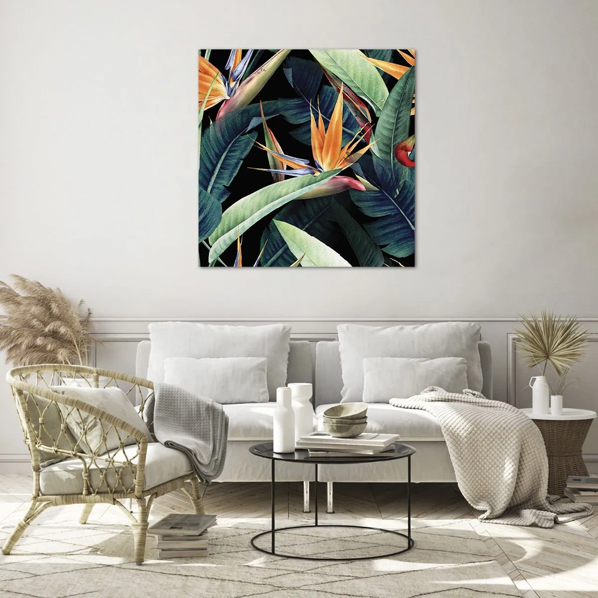 Impression sur verre - Image sur verre - Fleurs flamboyantes des tropiques - 40x40 cm