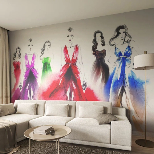 Papier Peint Photo Premium Sand - Ambiances pour les déguisements - Défilé de mode, Femme, Robe - 500x350 cm