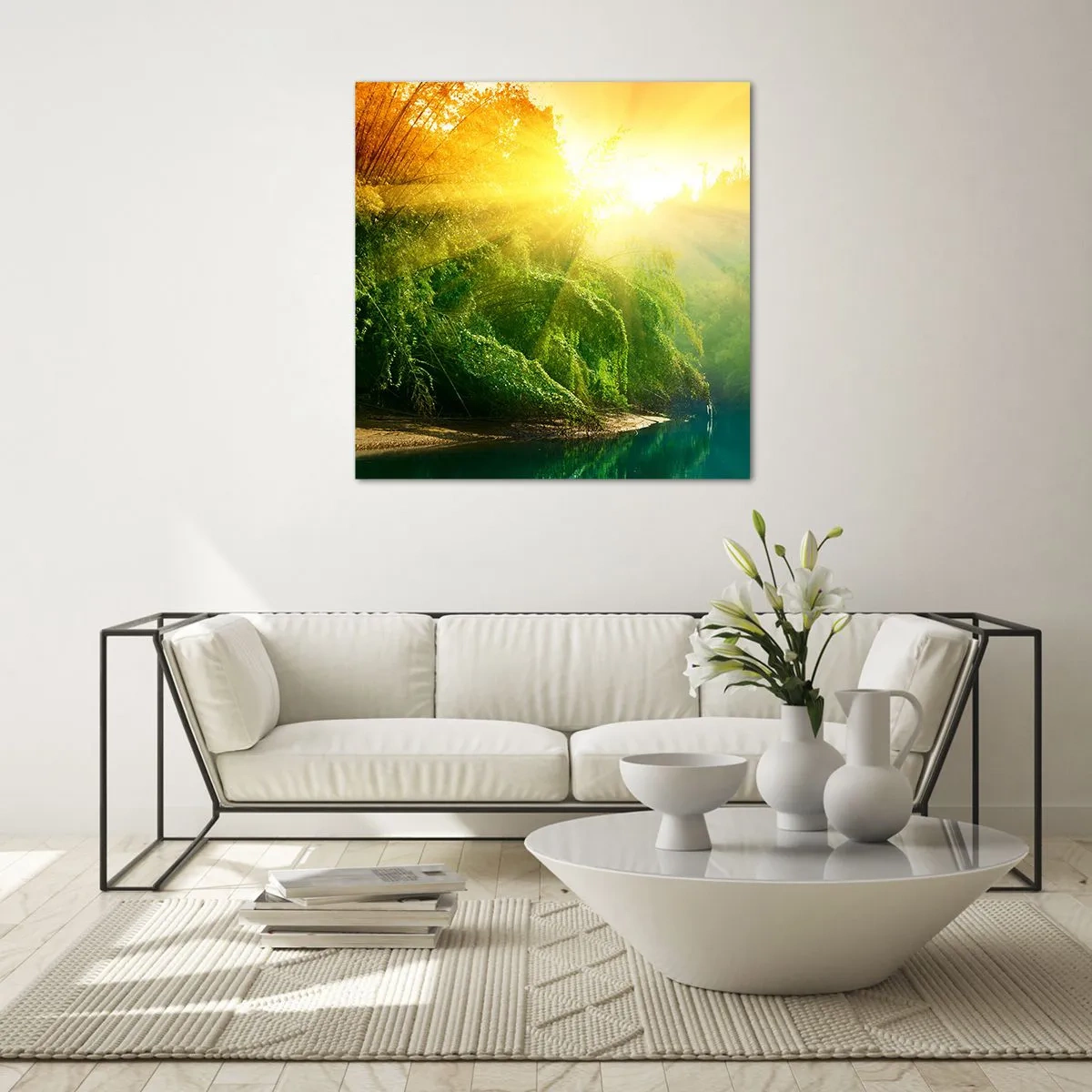 Impression sur verre - Image sur verre - Se noyer au soleil et à l'ombre - 50x50 cm