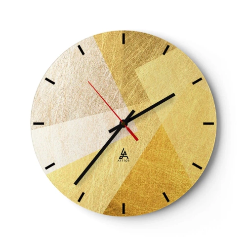 Horloge murale - Pendule murale - Formes géométriques dorées dans une composition moderne - 30x30cm - Météo géométrique - Décoration murale moderne pour le salon, la cuisine et la chambre ARTTOR