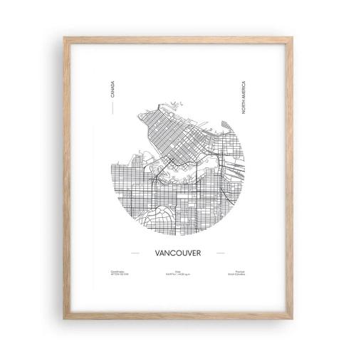 Affiche dans un chêne clair - Poster - Anatomie de Vancouver - 40x50 cm