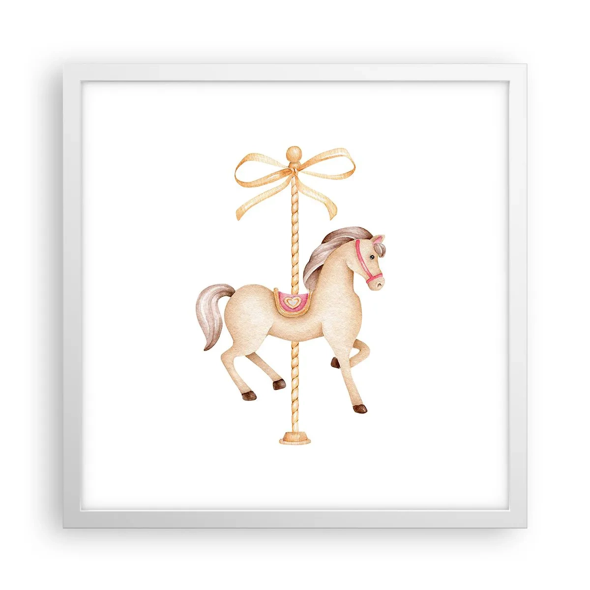 Affiche dans un cadre blanc - Poster - Un trot gracieux - 40x40 cm