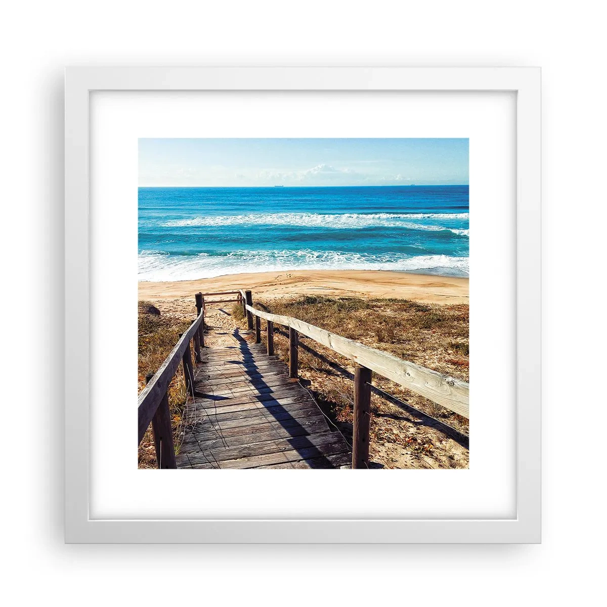 Affiche dans un cadre blanc - Poster - Cours! - 30x30 cm