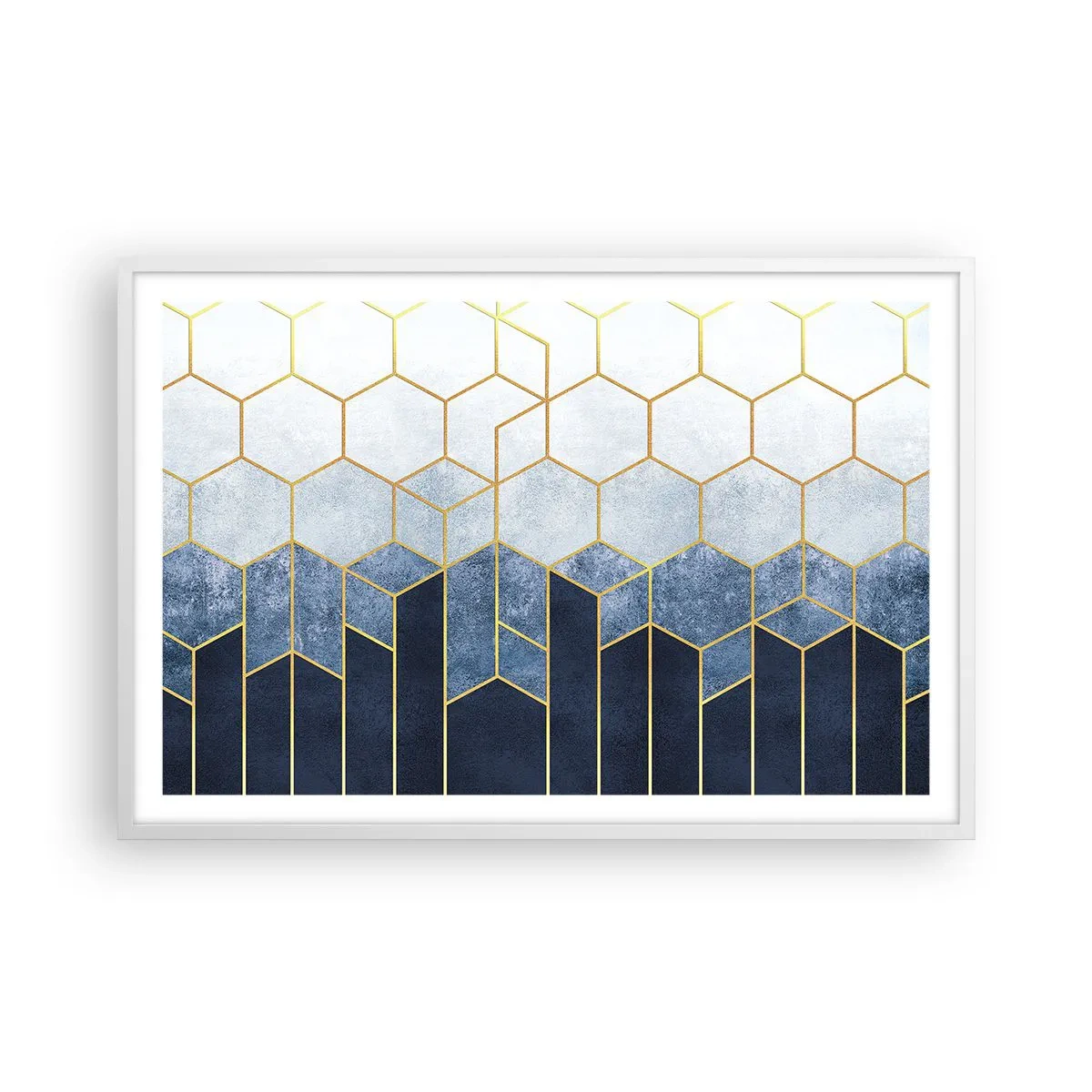 Affiche dans un cadre blanc - Poster - Composition en rythme syncopé - 91x61 cm