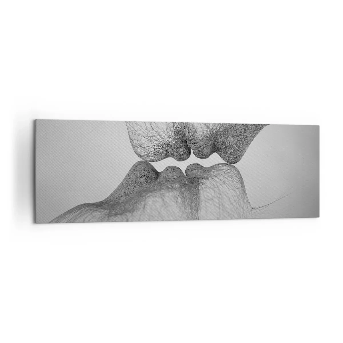 Impression sur toile - Image sur toile - Un baiser abstrait présenté sous une forme éthérée - 160x50cm - La bise du vent - Décoration murale moderne pour le salon et la chambre ARTTOR