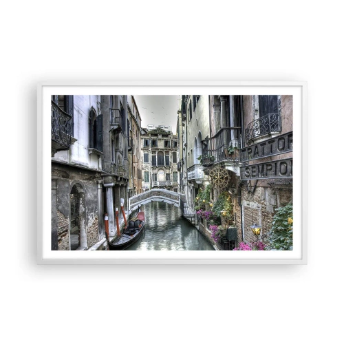 Affiche dans un cadre blanc - Poster - Pendant des siècles dans une réflexion silencieuse - 91x61 cm