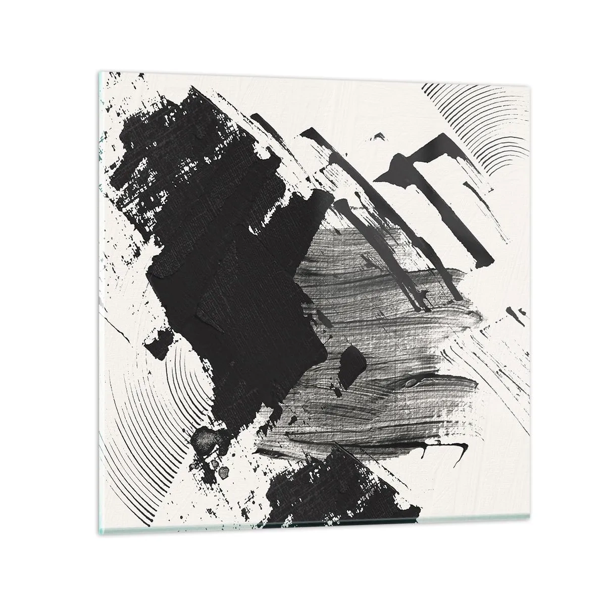 Impression sur verre - Image sur verre - Abstraction – expression du noir - 30x30 cm