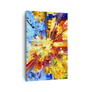 Impression sur toile - Image sur toile - Une explosion dynamique de couleurs et de lumière - 80x120cm - In medias res - Décoration murale moderne pour le salon et la chambre ARTTOR