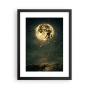 Affiche dans un cadre noir - Poster - Celui qui a volé la lune - 30x40 cm