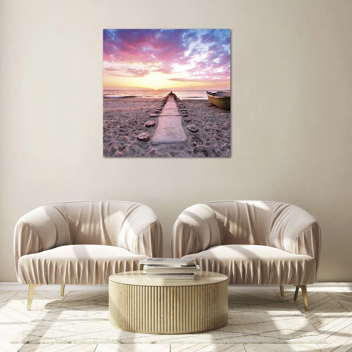 Impression sur verre - Image sur verre - Moment d'expérience profonde - 70x70 cm