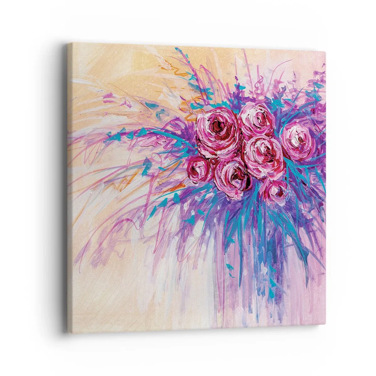 Impression sur toile - Image sur toile - Fontaine aux roses - 40x40 cm
