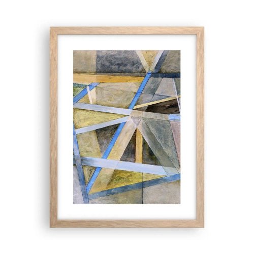 Affiche dans un chêne clair - Poster - Tout droit ou en diagonale ? - 30x40 cm