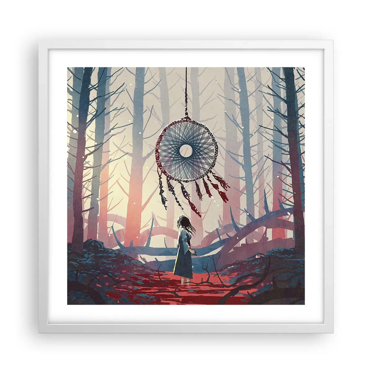 Affiche dans un cadre blanc - Poster - Rituel secret du bonheur - 50x50 cm