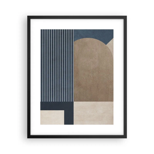 Affiche dans un cadre noir - Poster - Composition simple et en rondeur - 40x50 cm