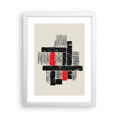 Affiche dans un cadre blanc - Poster - En rouge et noir - 30x40 cm