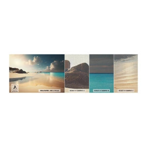 Échantillon de Papier Peint Premium Canvas - Une journée de rêve - Plage sauvage, Océan, Bord - 100x30 cm