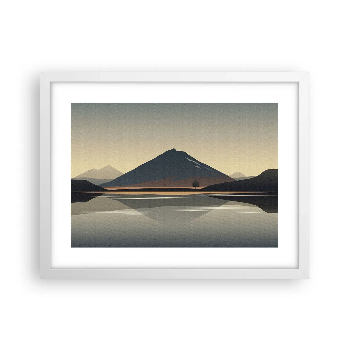 Affiche dans un cadre blanc - Poster - Reflet de miroir - 40x30 cm