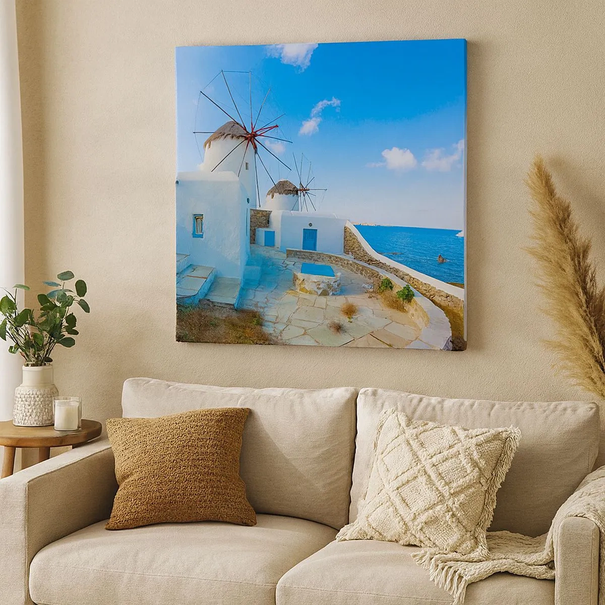 Impression sur toile - Image sur toile - Le vent bleu de la mer - 30x30 cm